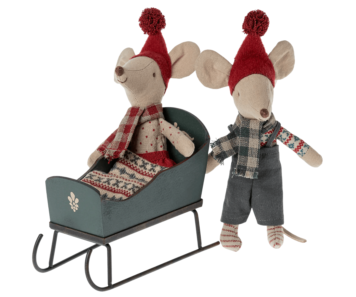 Sanki - Sleigh, Mouse - Green - L’enfant