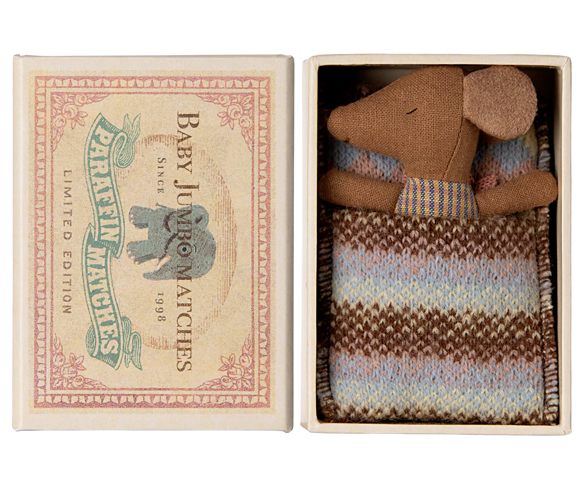 Myszka - Sleepy wakey baby mouse in matchbox - Rose