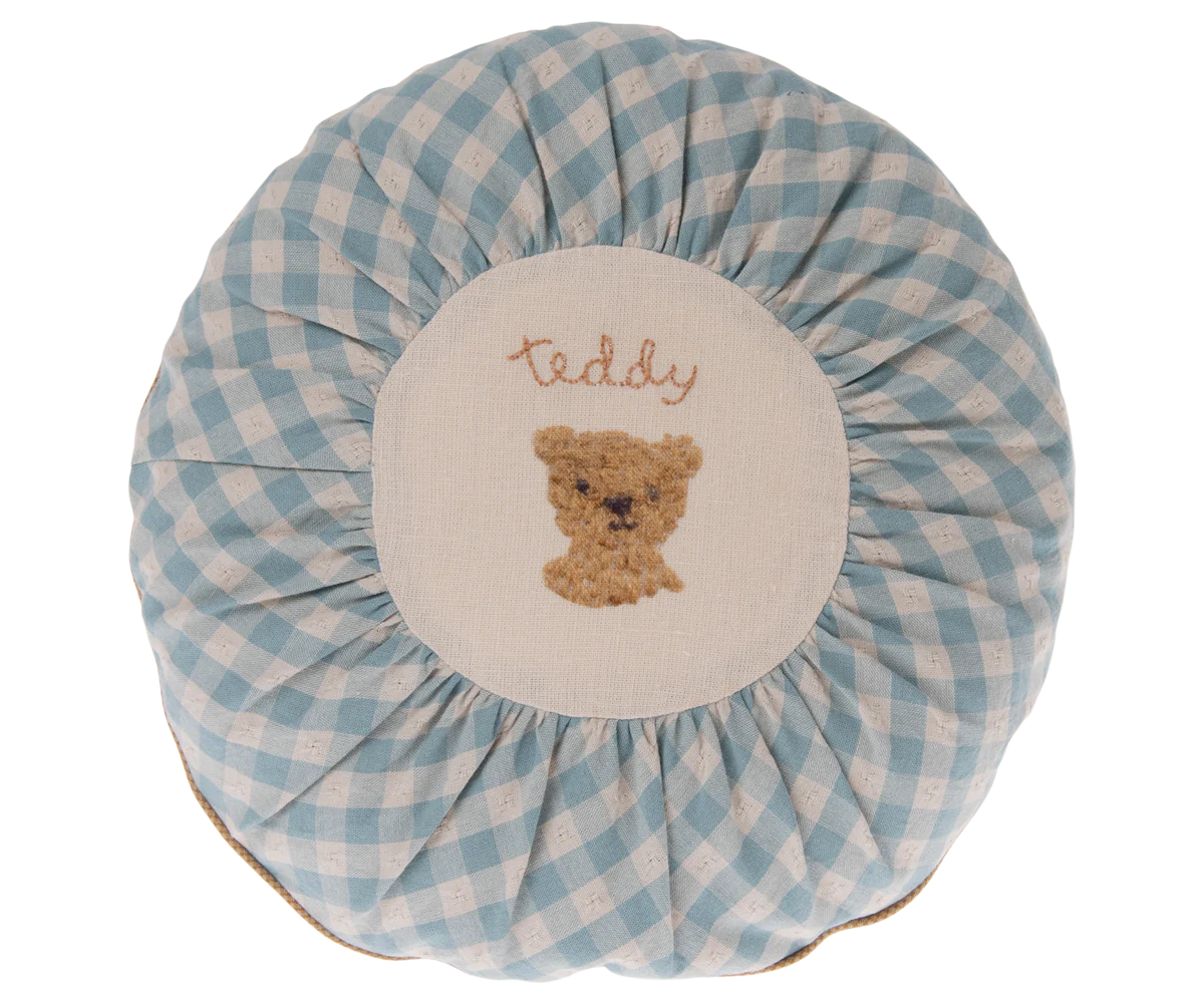 Poduszka - Cushion, Round small - Teddy, checked