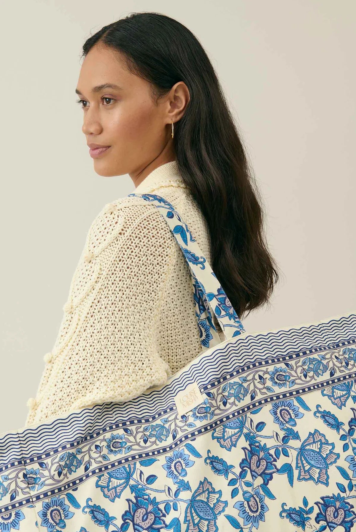 Torba Tote Beverly - Blue Lobelia Garden