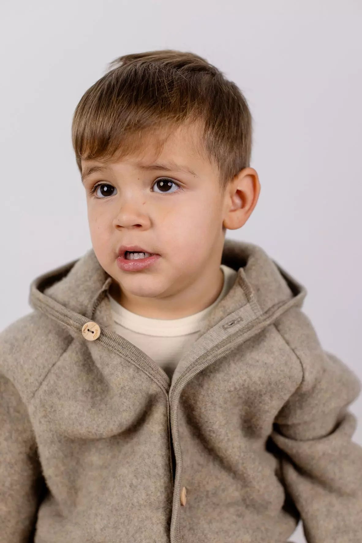 Kurtka z wełny merino walnut