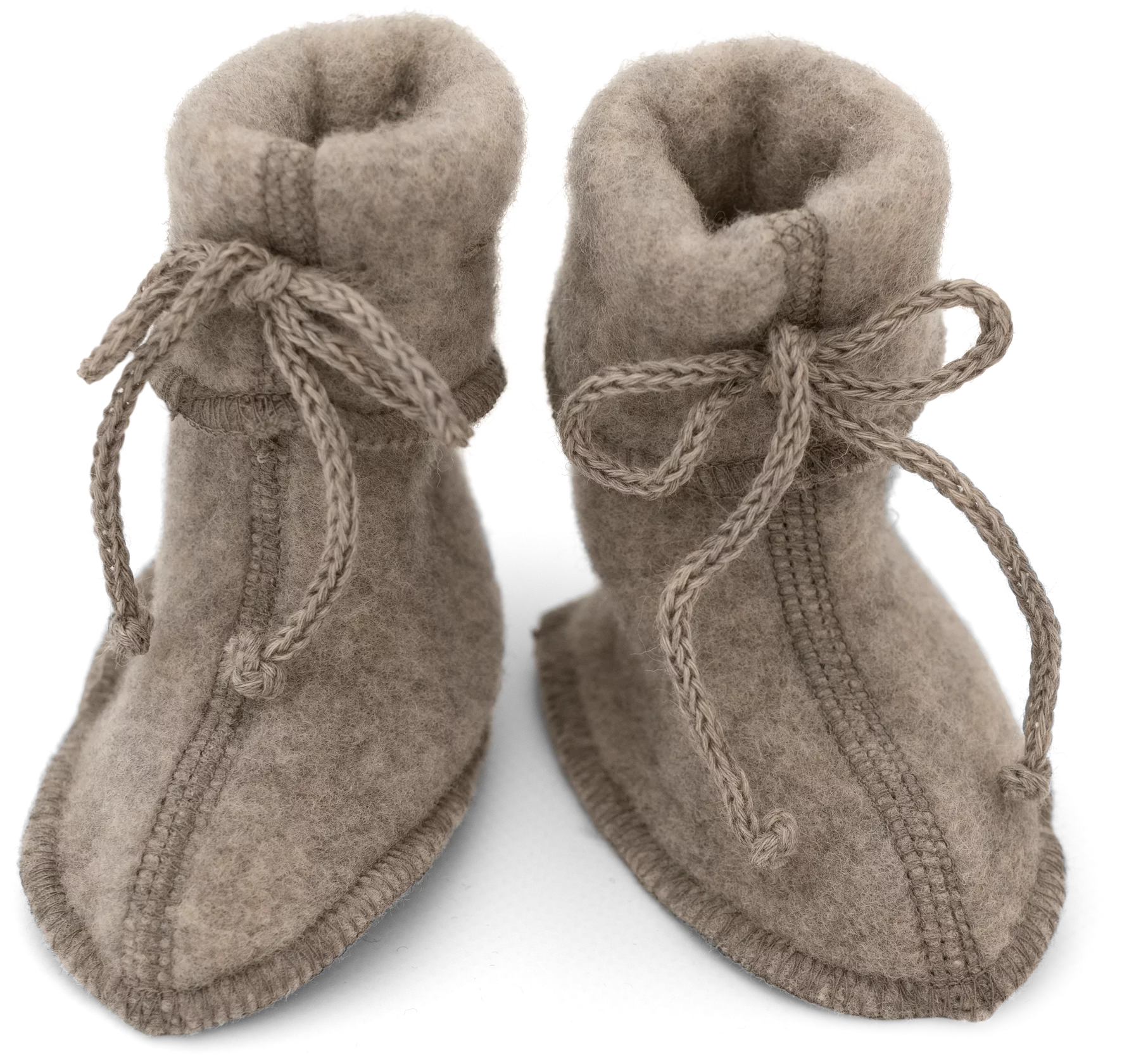 Merino wool baby booties - Walnut