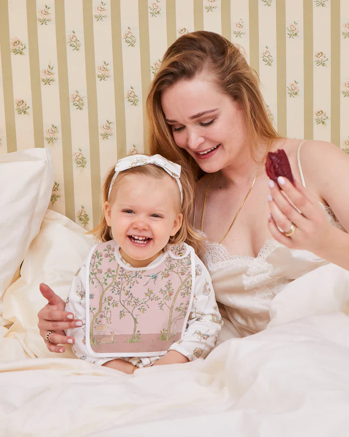 Zestaw prezentowy - Carré & Satin Bib Set - In Bloom Pink