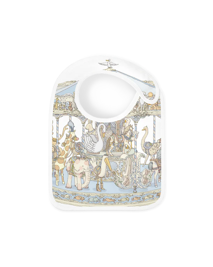 Zestaw prezentowy - Carré & Satin Bib Set - Carousel Blue