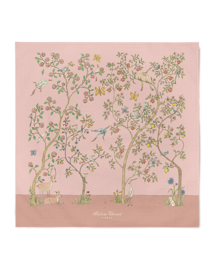Zestaw prezentowy - Carré & Satin Bib Set - In Bloom Pink
