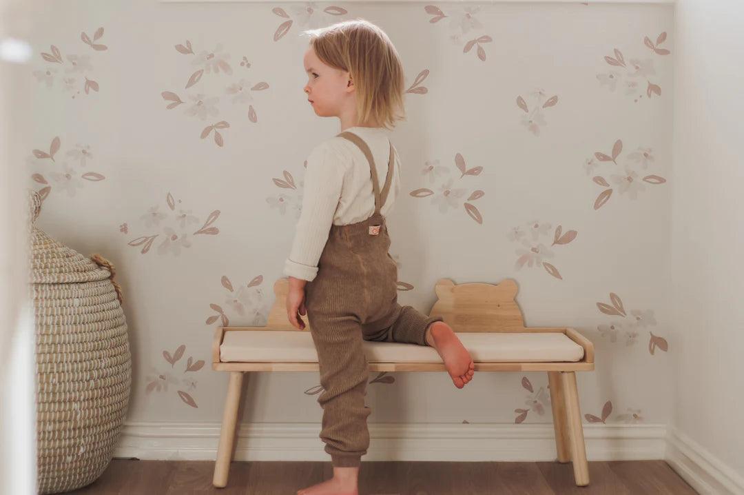 Legginsy z bawełny organicznej Roomy - Peanut Blend - L’enfant