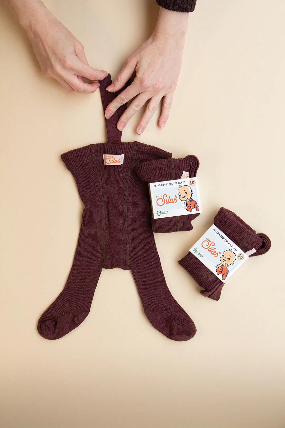Rajstopy z bawełny organicznej z szelkami - Fig Blend - L’enfant