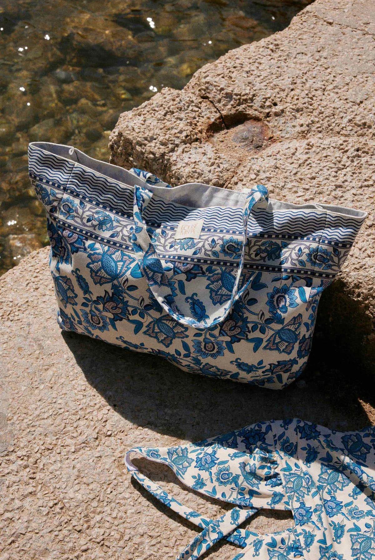 Torba Tote Beverly - Blue Lobelia Garden