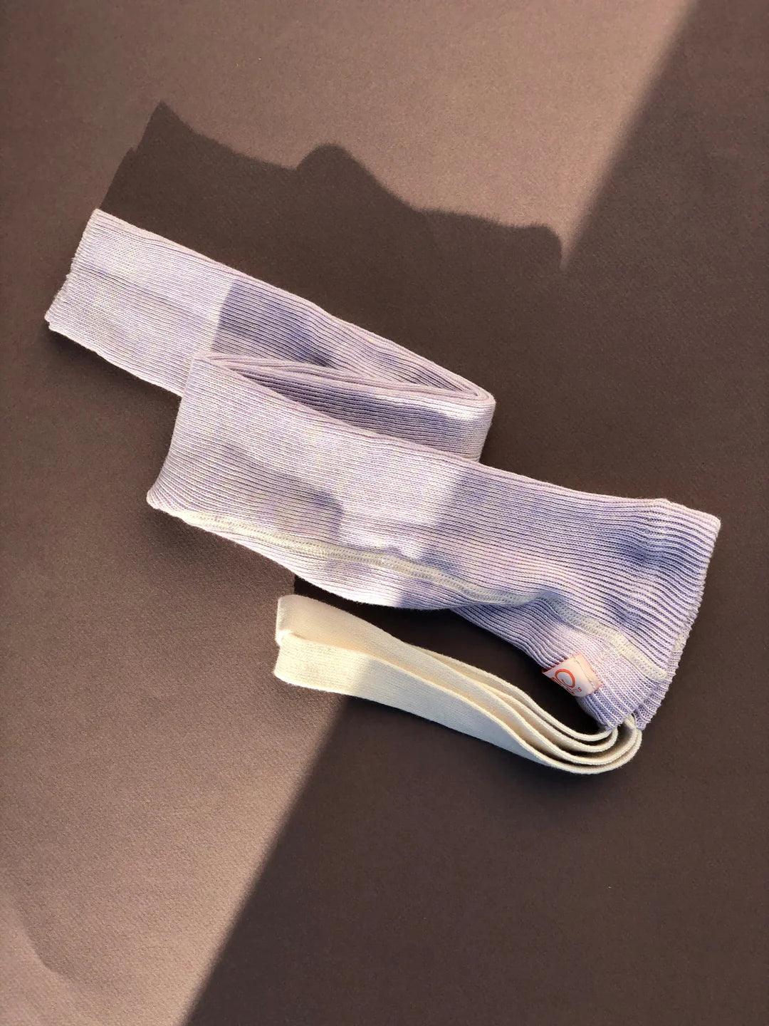 Legginsy z bawełny organicznej z szelkami - Creamy Lavender - L’enfant