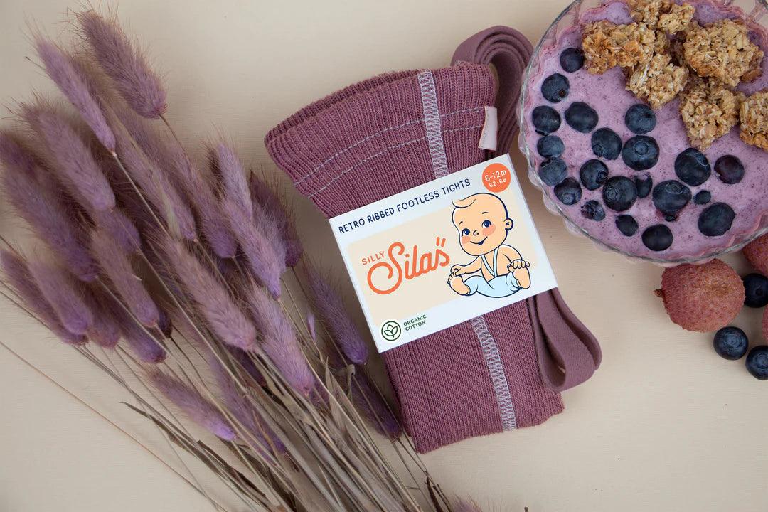 Legginsy z bawełny organicznej z szelkami - Acai Smoothie - L’enfant
