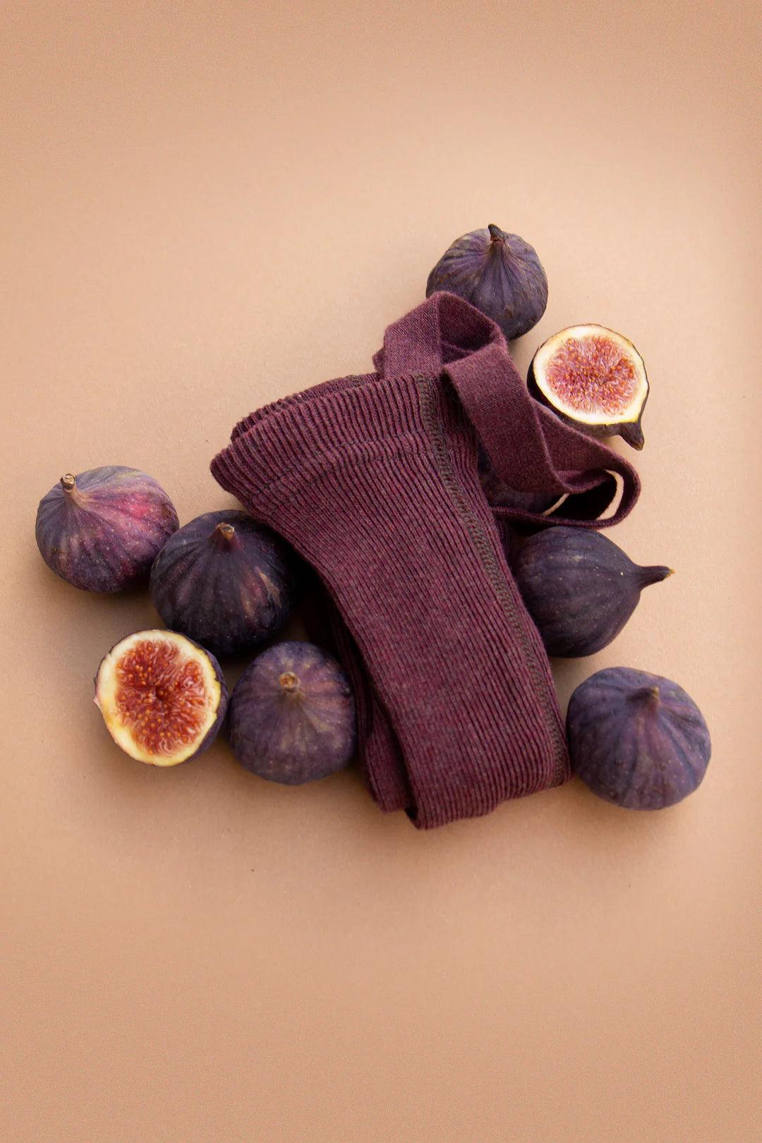 Legginsy z bawełny organicznej z szelkami - Fig Blend - L’enfant