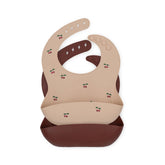 Śliniak silikonowy - 2-pak - cherry/mocca - L’enfant