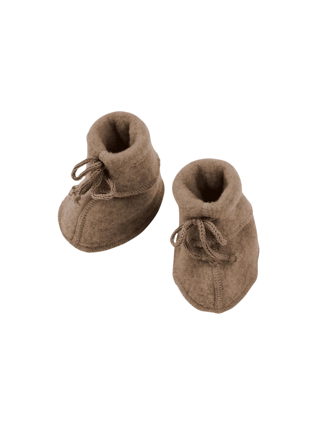 Merino wool baby booties - Walnut