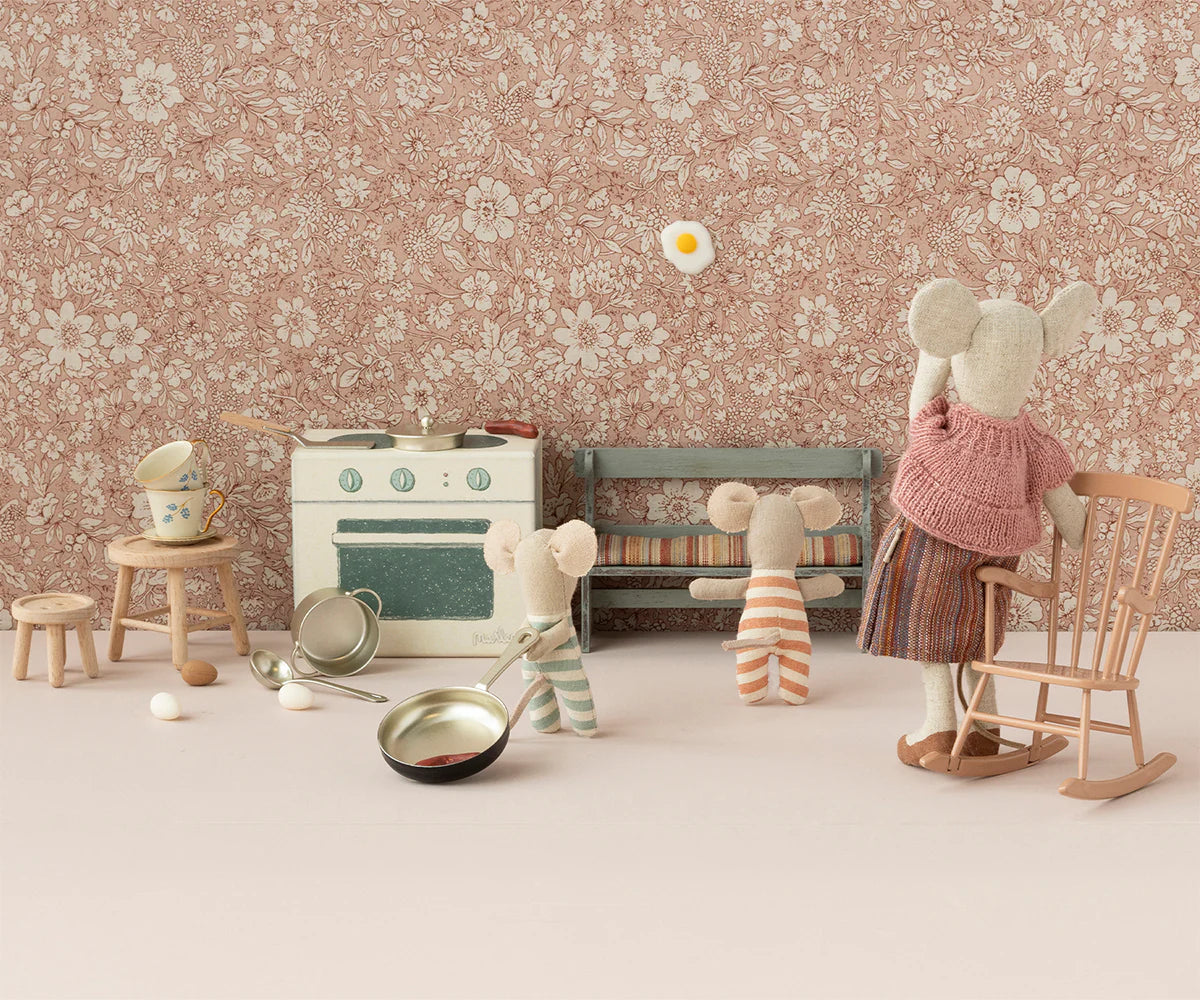 Akcesoria dla lalek - Rocking chair, Mouse - Dark powder