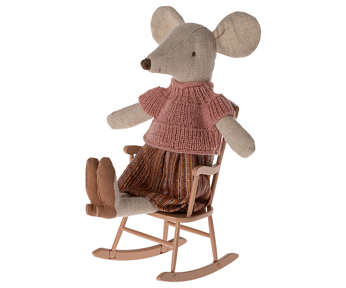 Akcesoria dla lalek - Rocking chair, Mouse - Dark powder