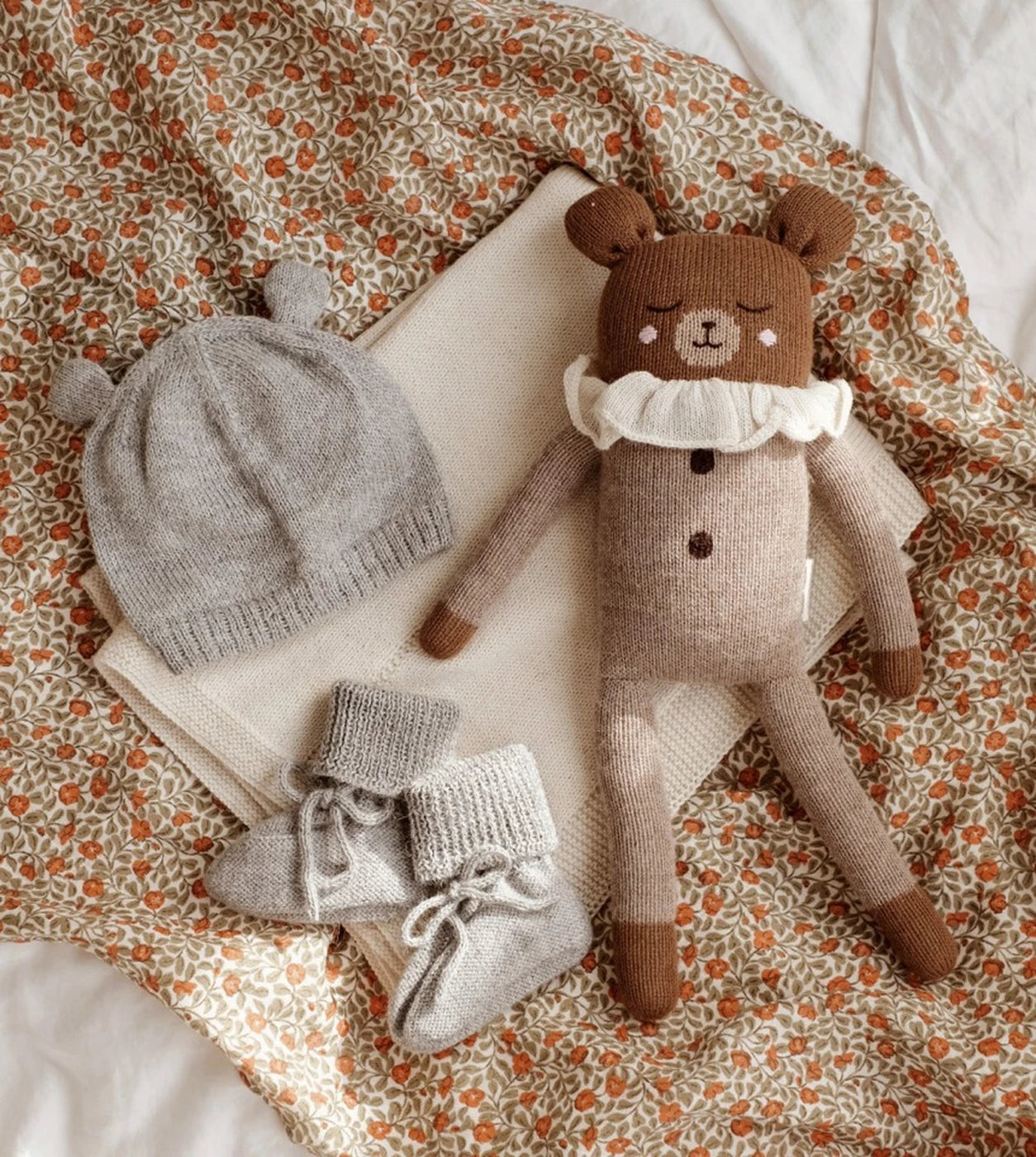 Czapeczka dzianinowa miś - Grey