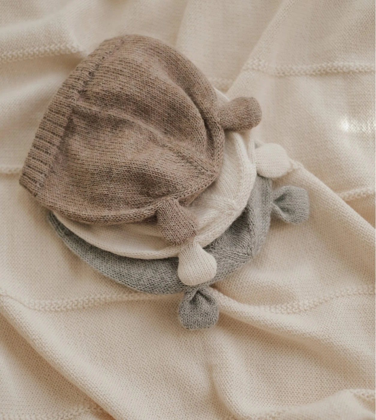 Czapeczka dzianinowa miś - Grey