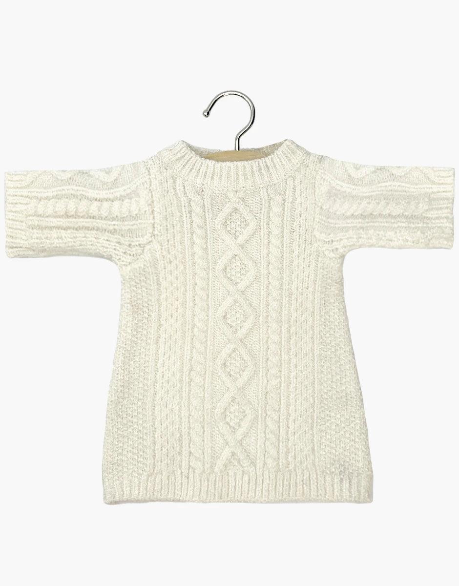 Sukienka dla lalek Gaby dress in ecru cable knit - L’enfant