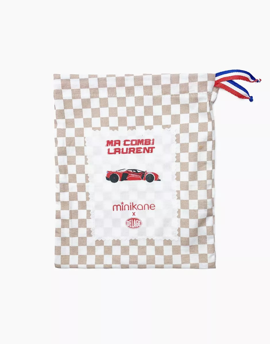 Kombinezon dla lalek Minikane X Delage – Combinaison Laurent à damier beige et blanc
