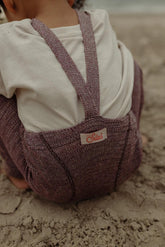 Legginsy z bawełny organicznej z szelkami - Vanilla Fig - L’enfant