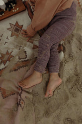 Legginsy z bawełny organicznej z szelkami - Vanilla Fig - L’enfant