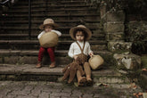 Rajstopy z bawełny organicznej z szelkami - Acorn Brown - L’enfant