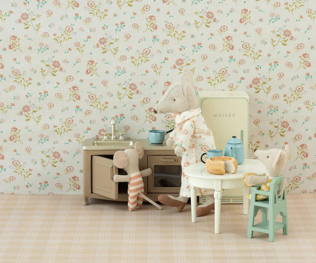 Akcesoria dla lalek - High chair, Mouse - Mint - L’enfant