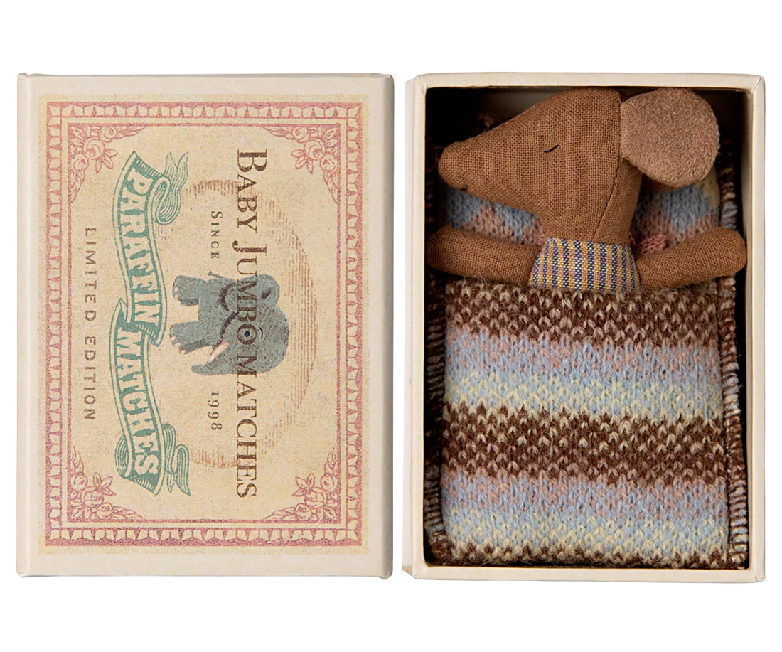 Myszka - Sleepy wakey baby mouse in matchbox - Rose