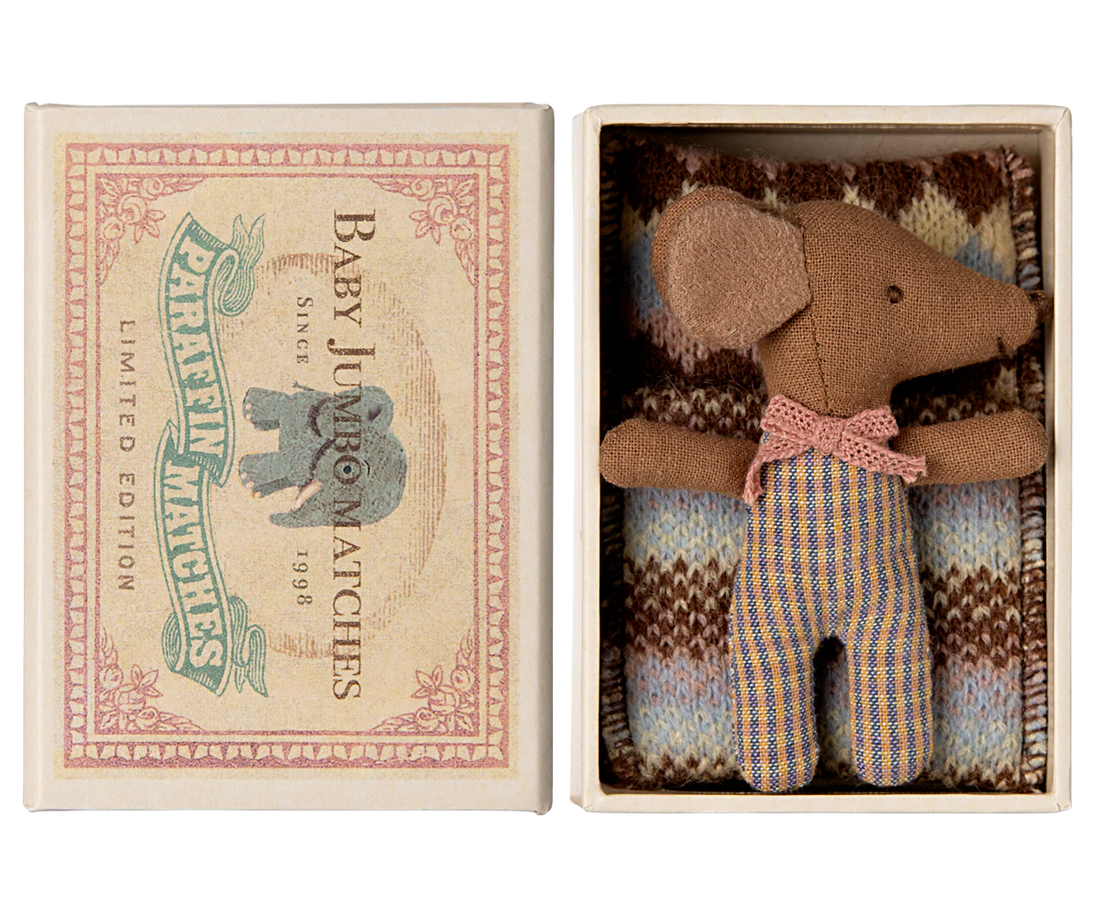 Myszka - Sleepy wakey baby mouse in matchbox - Rose