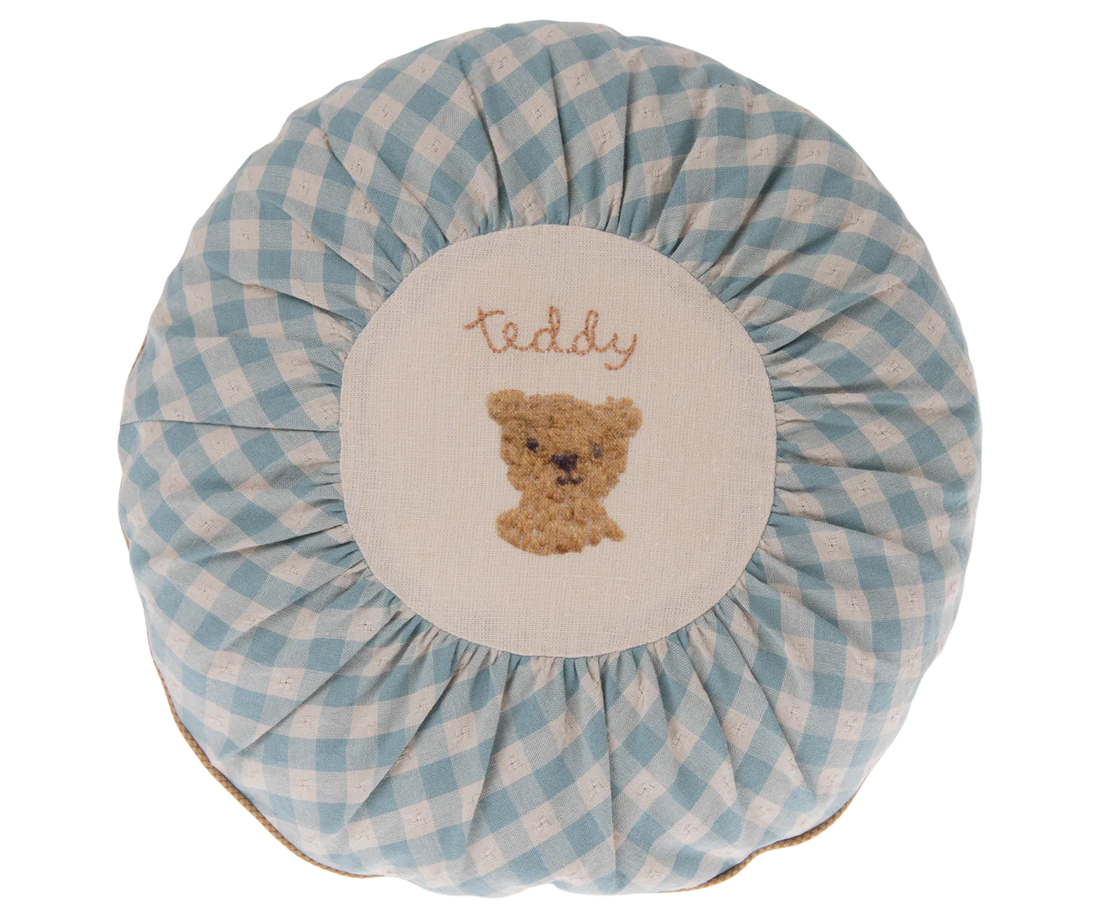 Poduszka - Cushion, Round small - Teddy, checked