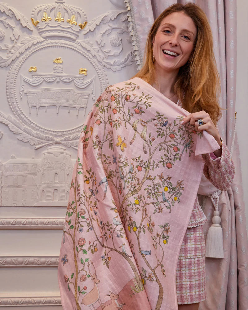 Zestaw prezentowy - Carré &amp; Satin Bib Set - In Bloom Pink