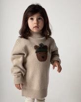 Sweter Denn Wełna Merino - Bear Biscotti Melange - L’enfant