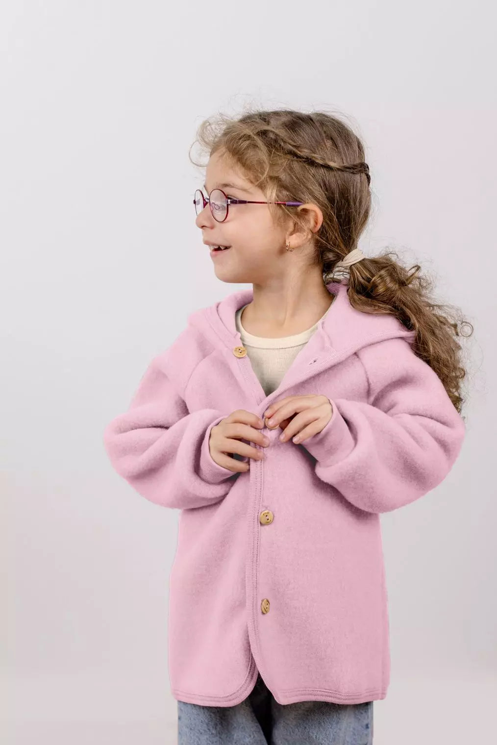 Kurtka z wełny merino rose