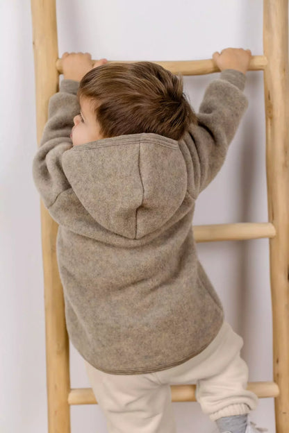 Kurtka z wełny merino walnut