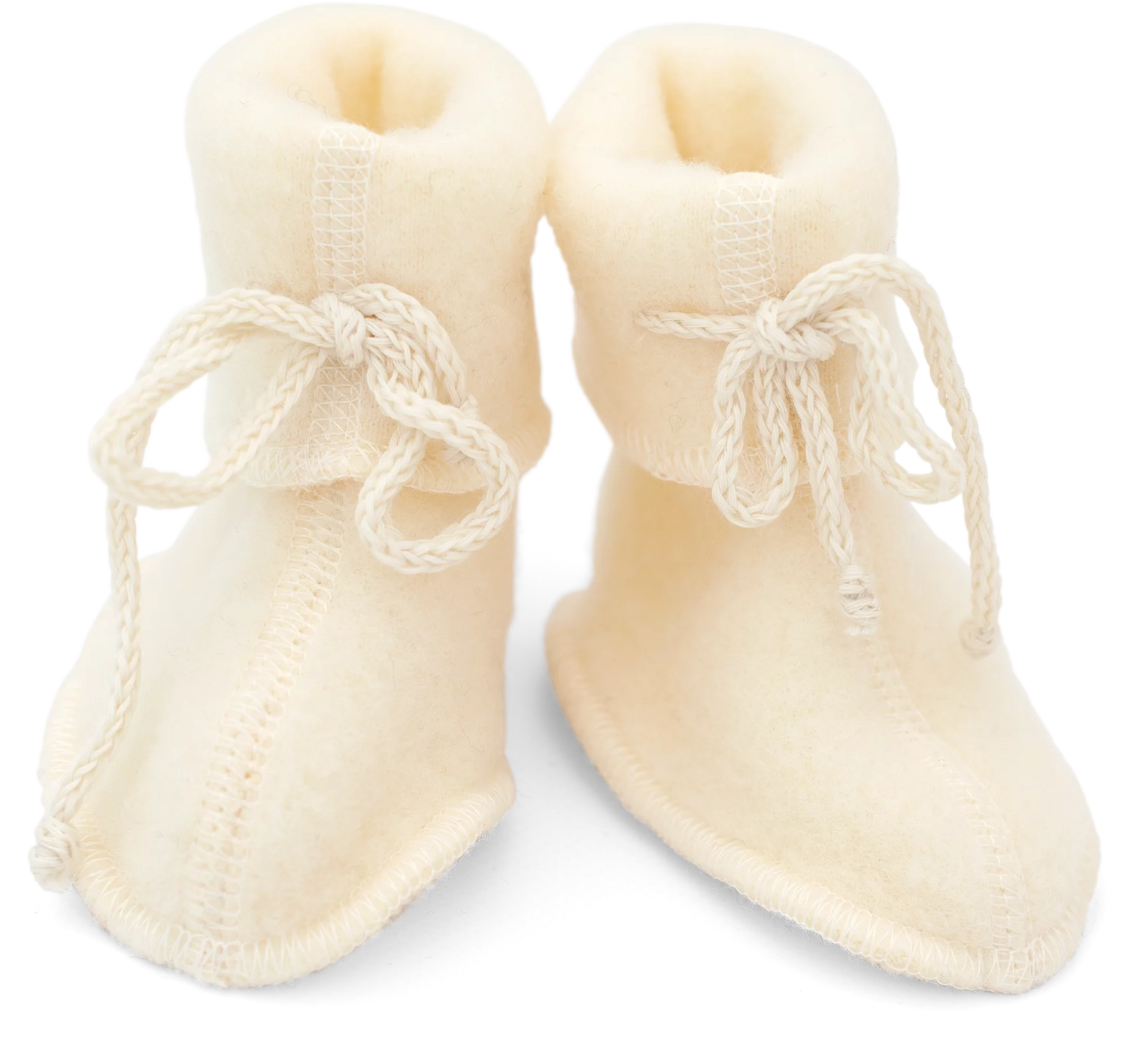 Merino wool baby booties - Natural