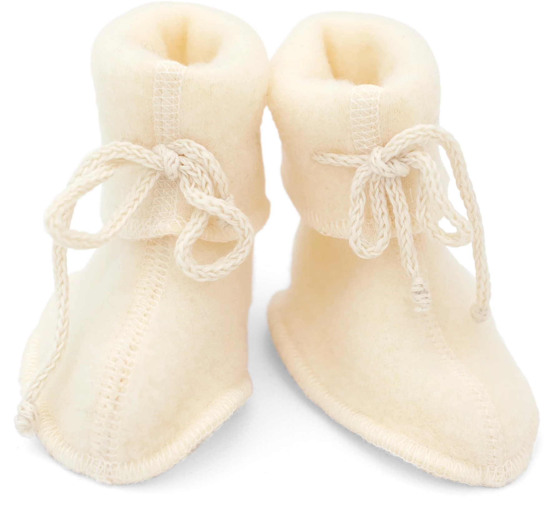 Merino wool baby booties - Natural