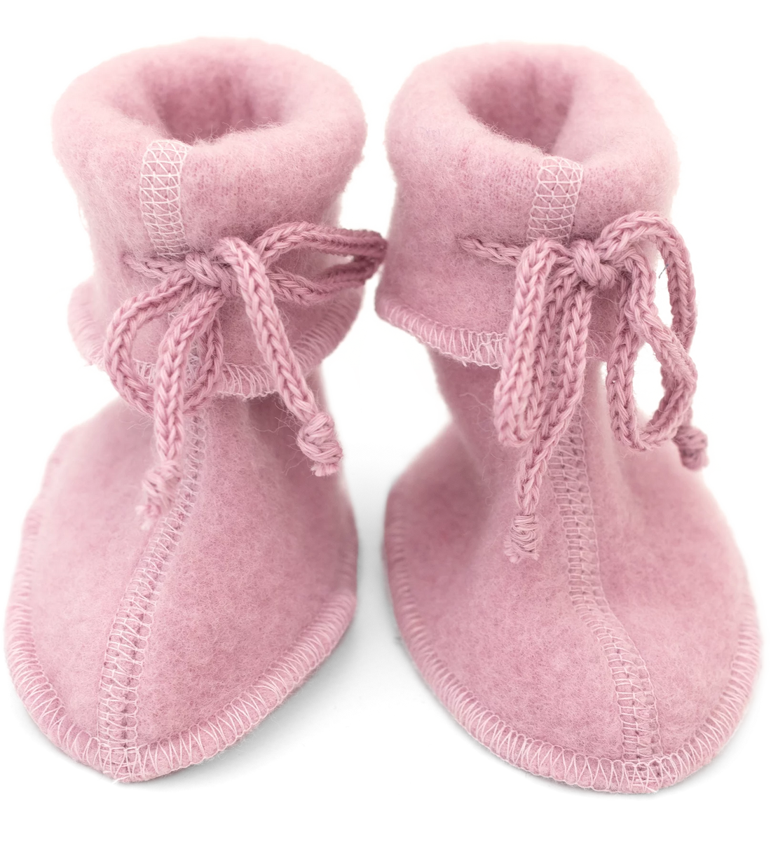 Baby Merino Wool Booties - Rose