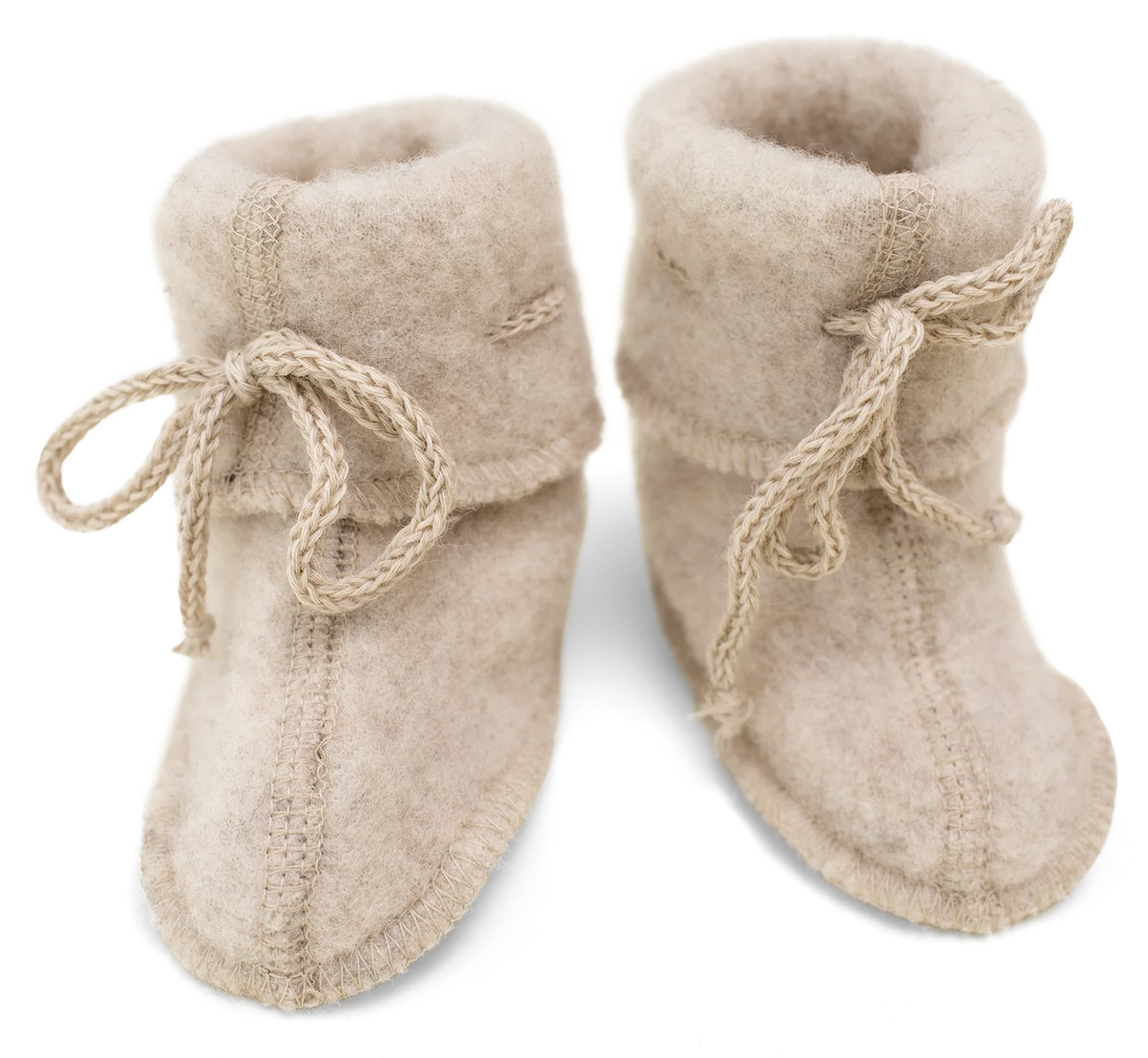 Merino wool baby booties - Sand