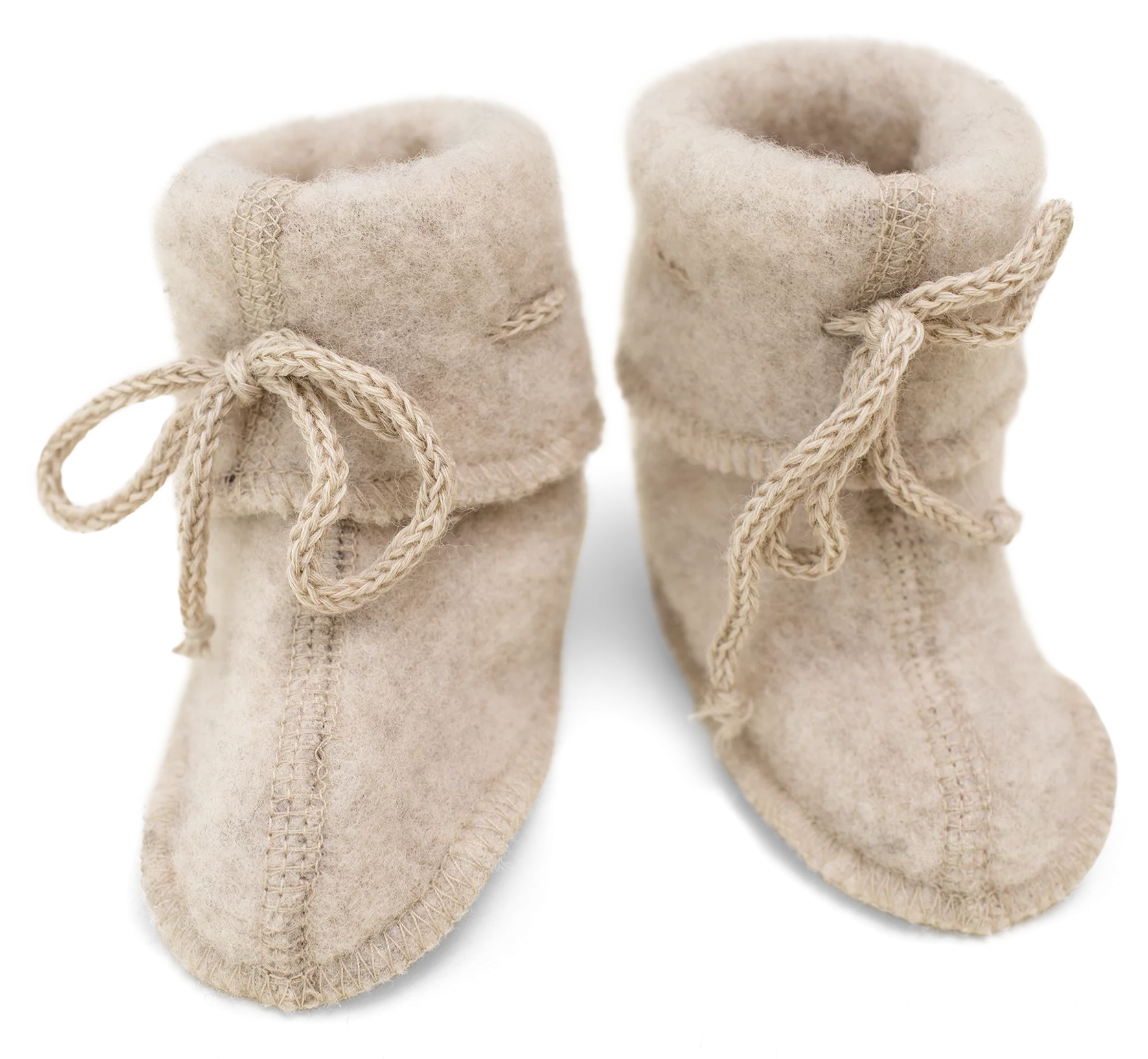 Merino wool baby booties - Sand