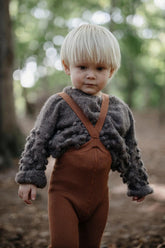 Rajstopy z bawełny organicznej z szelkami - Cinnamon - L’enfant