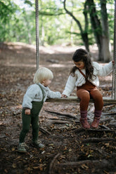Legginsy z bawełny organicznej z szelkami - Cinnamon - L’enfant