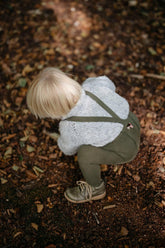 Rajstopy z bawełny organicznej z szelkami - Olive - L’enfant