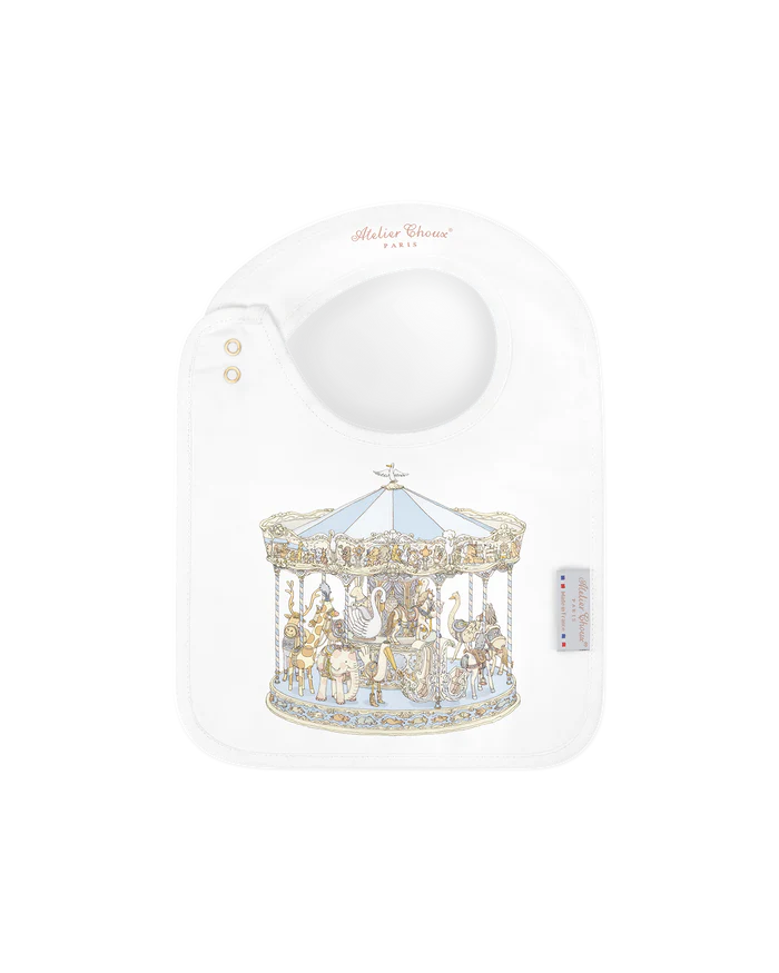Śliniak - Satin Bib - Carousel Blue