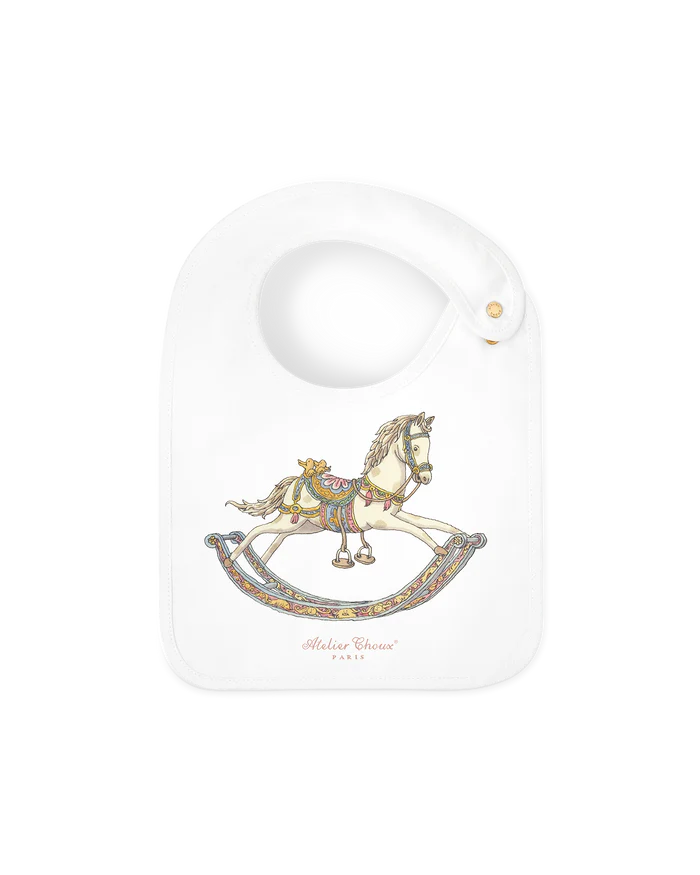 Zestaw prezentowy - Carré &amp; Satin Bib Set - Rocking Horse