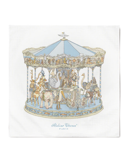 Zestaw prezentowy - Carré &amp; Satin Bib Set - Carousel Blue