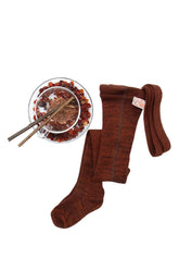 Rajstopy z bawełny organicznej z szelkami - Spicy Chai - L’enfant