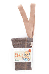 Legginsy z bawełny organicznej z szelkami - Charcoaly Brown - L’enfant