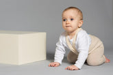 Legginsy z bawełny organicznej z szelkami - Cream Blend - L’enfant