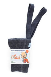 Rajstopy z bawełny organicznej z szelkami - Dark Grey Blend - L’enfant