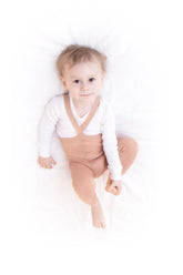 Legginsy z bawełny organicznej z szelkami - Light Brown - L’enfant